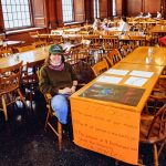 Photo of student in Harvard University Cafeteria shot for Glamour Magazine