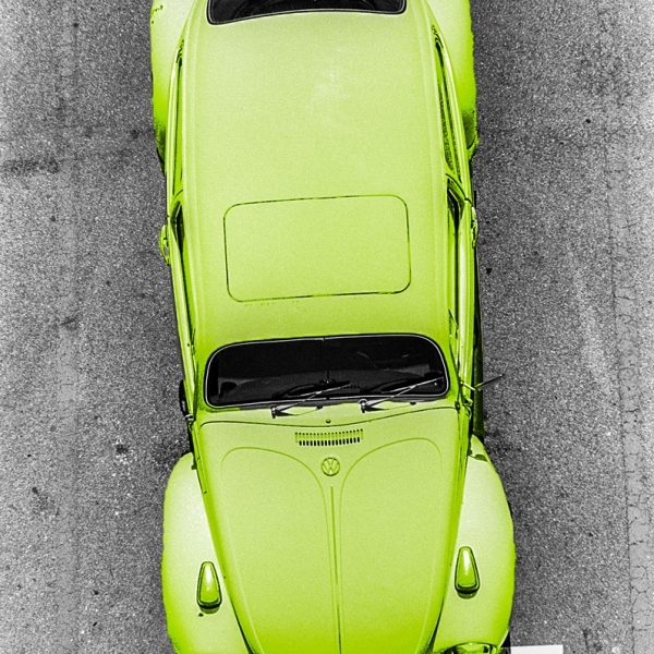 Aerial View of a VW Bug